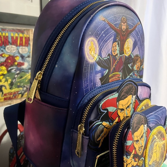 GLOW IN THE DARK Loungefly Doctor Strange MOFM mini bag and matching wallet. - Picture 2 of 6